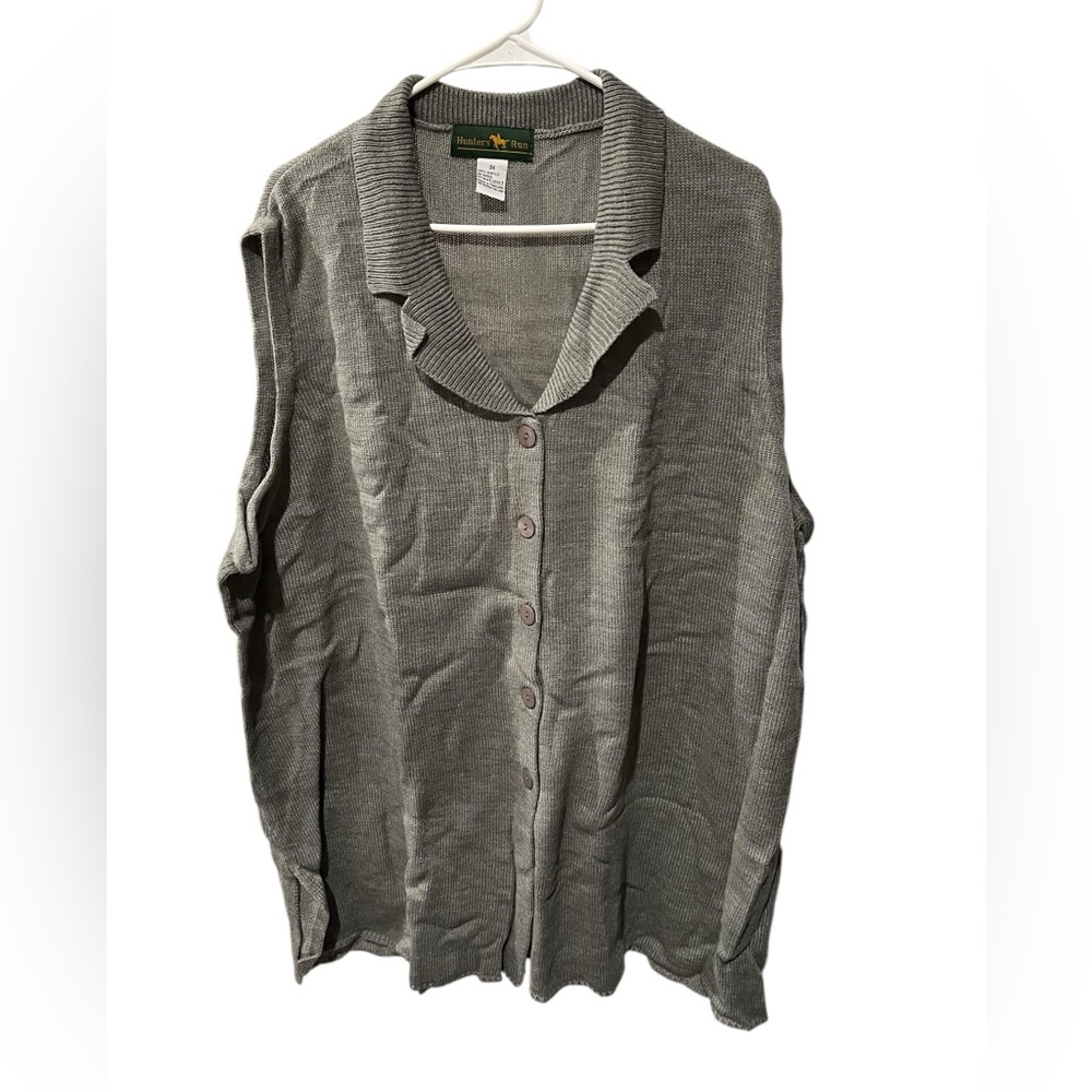 Hunter’s Run Gray Button Front Sweater Vest Size 3X Old New Stock